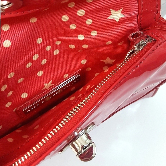 🔻Marc Jacobs|Red Cherry🍒Patent Double Flaps Posh/Clutch/Wristlet - Picture 7 of 13